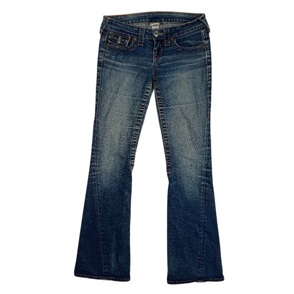 True Religion Joey Y2K Vintage Low Rise Flare Distressed Jeans 26 - Picture 1 of 9
